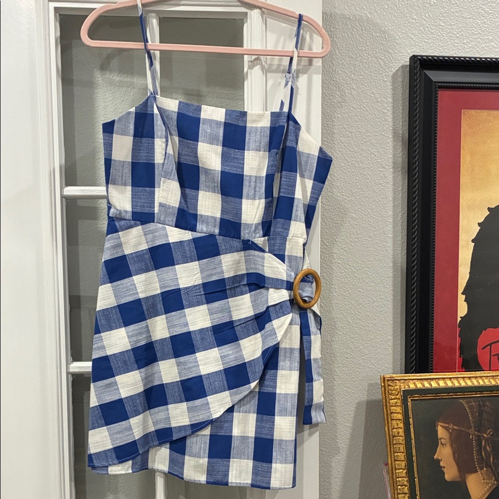 Altar'd State Blue and White Plaid Dress size medium - Picture 9 of 9